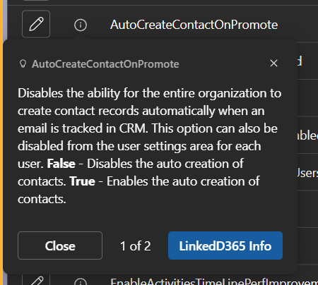 Image of the additional info popup
