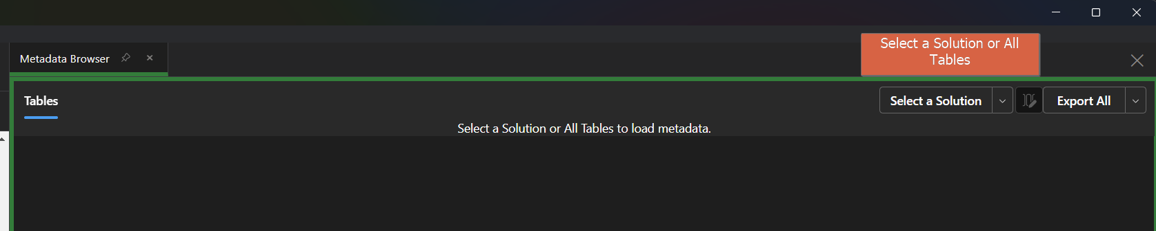 Image of the Metadata Browser top area